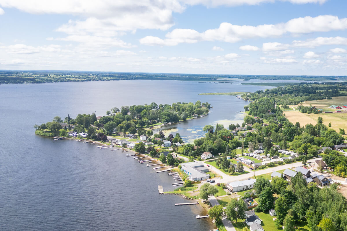 Toronto lakefront aerial drone real estate photography neighborhood shoreline view