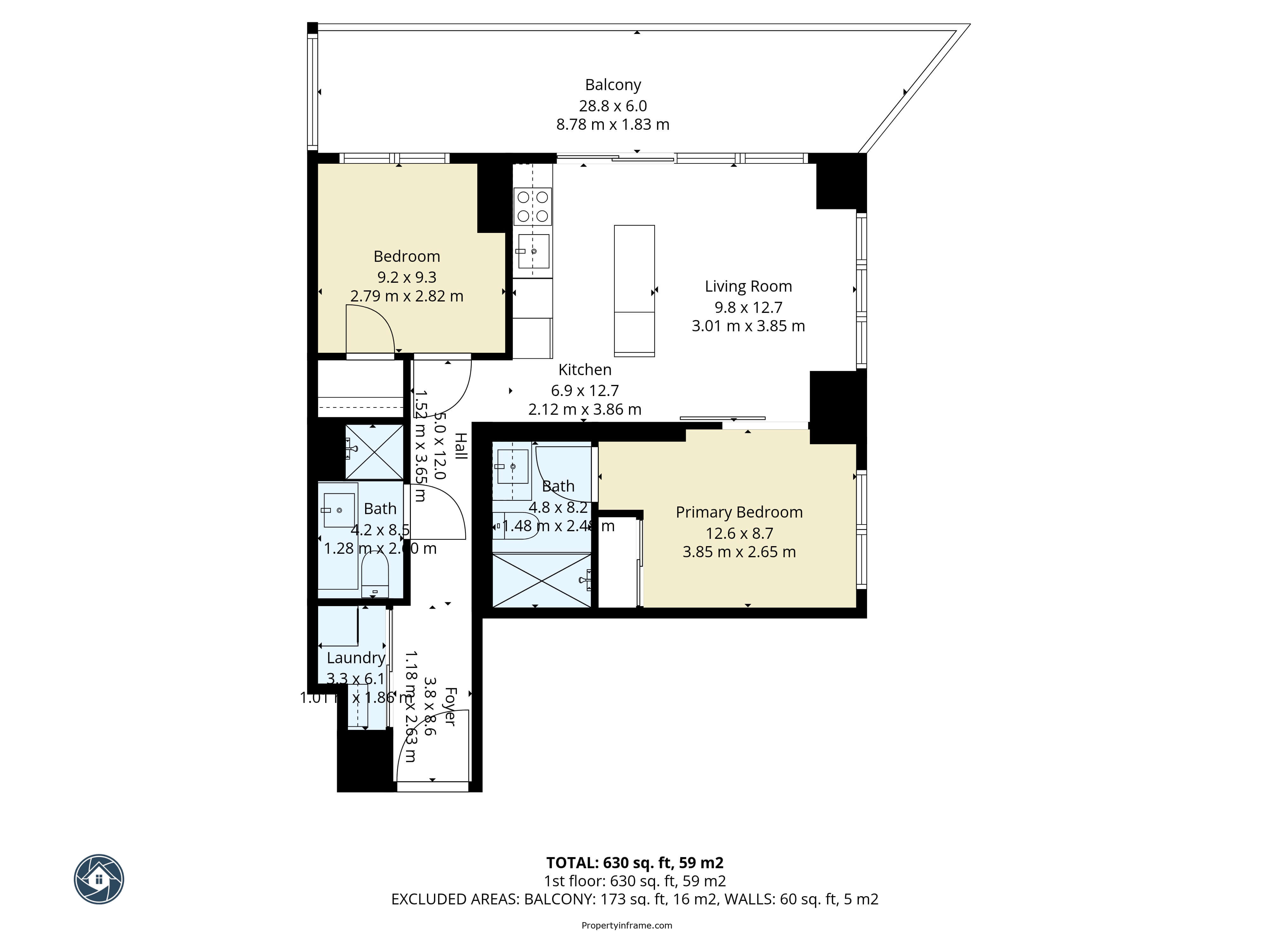 2D floor plan Etobicoke Toronto with dimensions, real estate floor plan Etobicoke