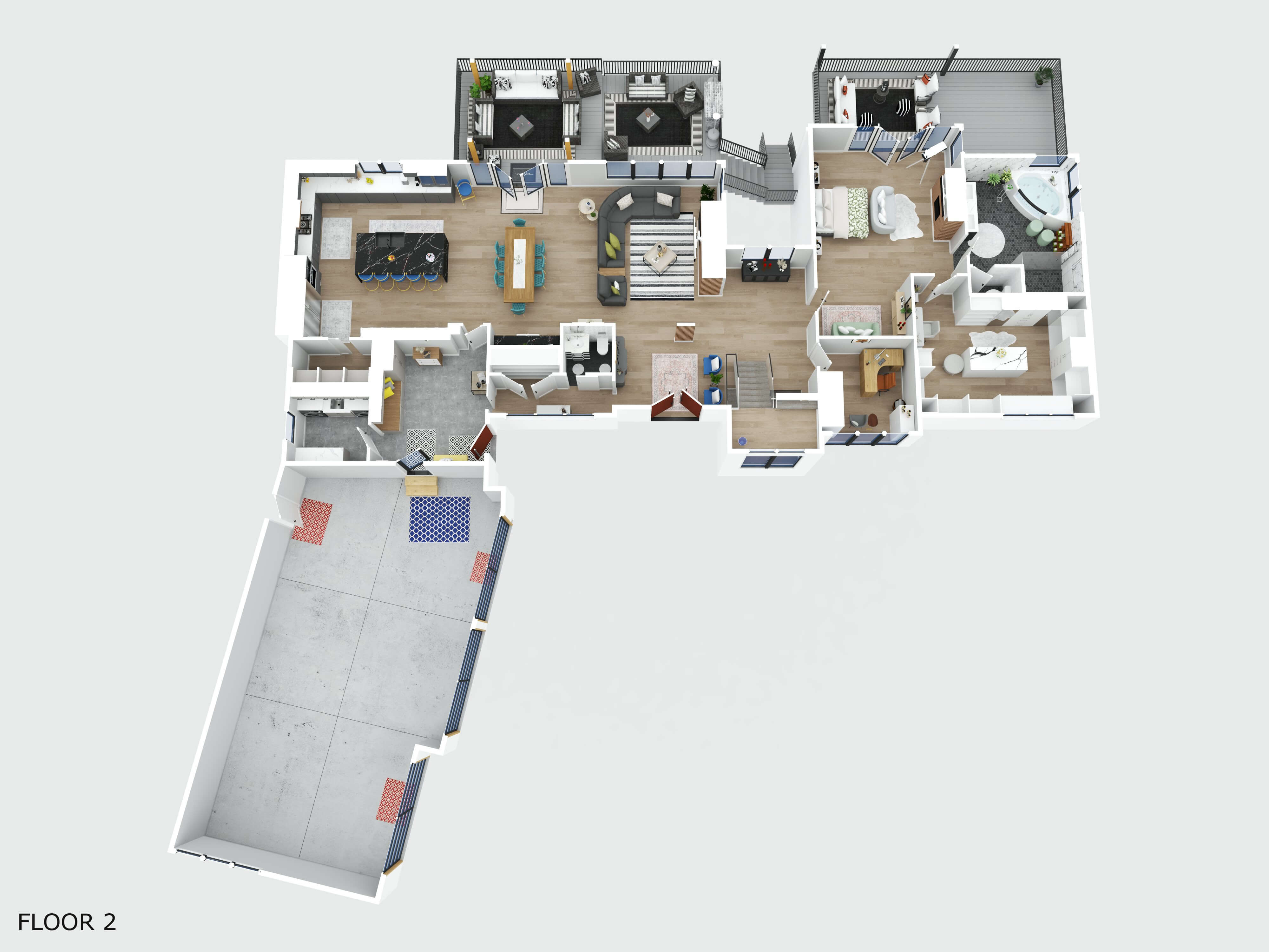 3D floor plan first floor house in Markham Ontario with modern layout, real estate 3D floor plan Markham