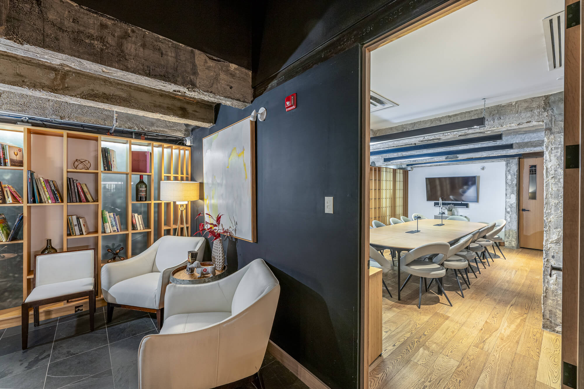 Office photography in Toronto showing boardroom and library-style workspace interior